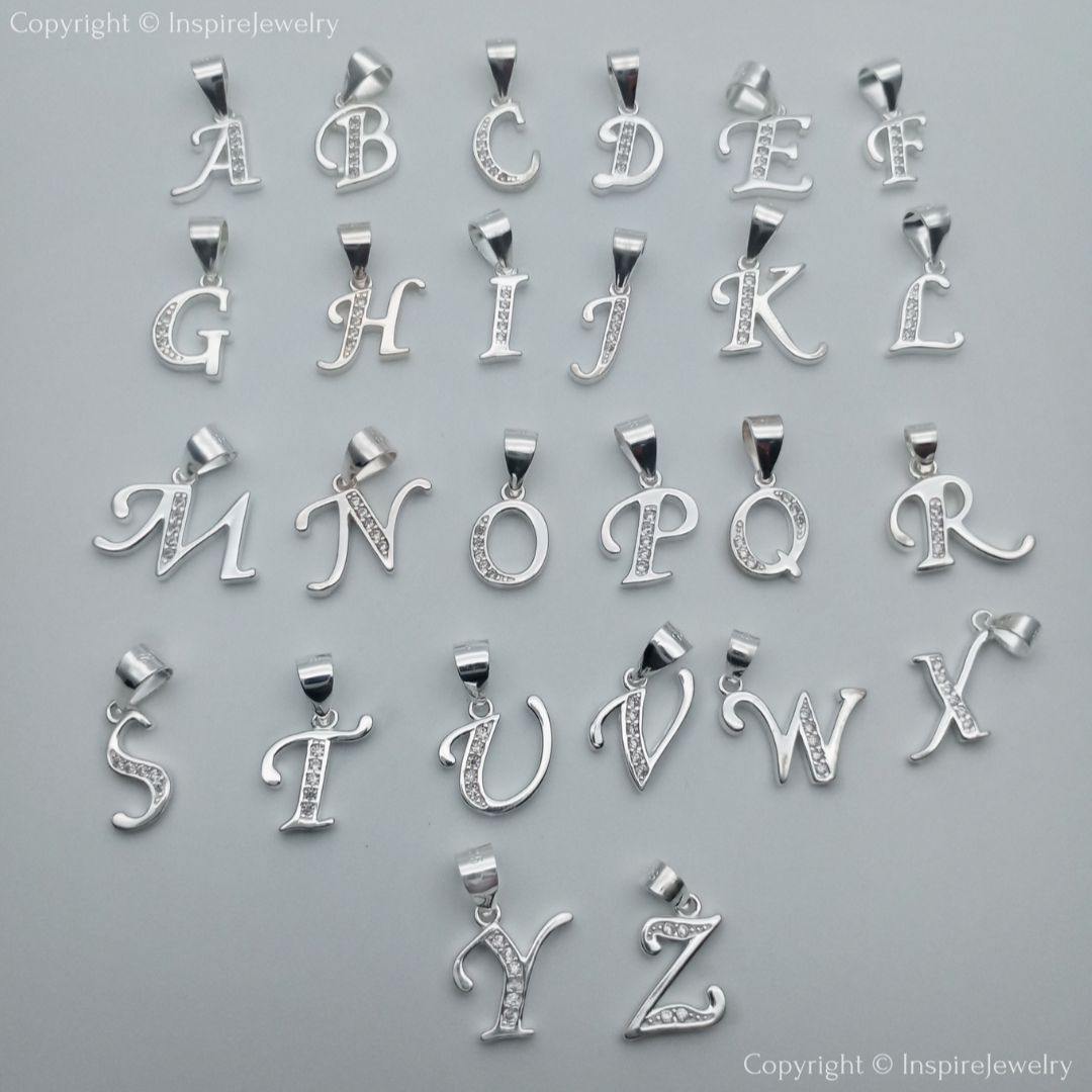 Cadena En Plata 925 Y Dije Diseño Letra Inicial (a-z)