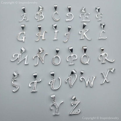 Cadena En Plata 925 Y Dije Diseño Letra Inicial (a-z)