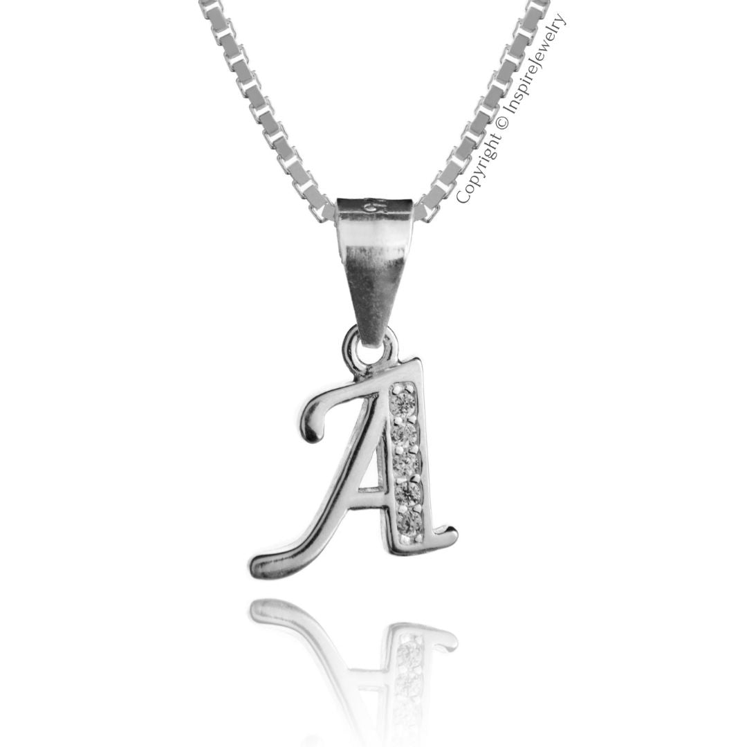 Cadena En Plata 925 Y Dije Diseño Letra Inicial (a-z)