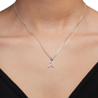 Cadena En Plata 925 Y Dije Diseño Letra Inicial (a-z)